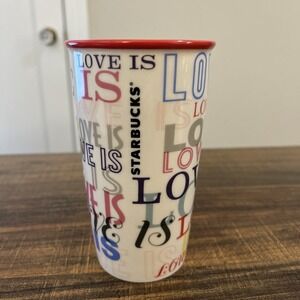 Starbucks Love Is Love Pride Double Wall Ceramic Tumbler‎ No Lid 12 oz
